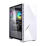 Zalman Z3 Iceberg Premium ATX Mid Tower Gaming-Computergehäuse, 2 x adressierbare RGB-Lüfter, Premium gehärtetes Glas, Seitentür, USB 3.0, magnetischer Staubfilter, Kabelmanagement-System (weiß)
