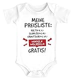 MoonWorks® Baby Body mit Spruch lustig Meine Preisliste Bio-Baumwolle Jungen & Mädchen weiß 0-3 M