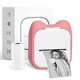 Memoking T02 Pocket Thermodrucker - Kompakter Bluetooth Wireless Portable Mobile Drucker, 50-53mm Schwarzweißdruck für Geschenkstudien Notizen Arbeit Kinder, Kompatibel mit iOS & Android, R