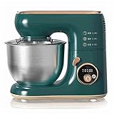 GPWDSN Robot da cucina Robot da cucina 1000W 5L Frullino per le uova elettrico a 6 velocità per impastare i Biscotti (Verde, 5L)