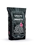 Union 3 Zoll Brikett 25kg Kohle Brikett Kamin Ofen Heiz Briketts Kaminbriketts in der Papiertüte TOP Gluthalter Rheinbraun Brennstoffe von Energie Kienb