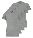 Levi's Herren Crew Neck T-Shirts Stretch Cotton 905055001 4er Pack, Farbe:Grau, Menge:4er Pack (2X 2er), Größe:XL, Artikel:-758 Middle Grey Melang