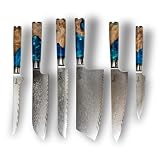 Calisso Advanced Set 6 tlg. 69 Lagen Damaststahl - Damastmesserset, Küchenmesser,