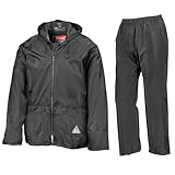 Result Herren Regenanzug bestehend aus Regenjacke und Regenhose, wasserdicht XL,Schw