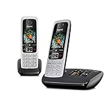 Gigaset C430A Duo 2 schnurlose Telefone mit Anrufbeantworter (DECT Telefon mit Freisprechfunktion, klassische Mobilteile mit TFT-Farbdisplay) schwarz-silb