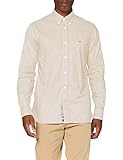 Tommy Hilfiger Herren Flex Refined Oxford Stripe Shirt Hemd, Death Valley/White, M