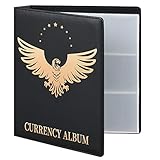 MUDOR 90 Taschen Dollar Scheine Halter fÃ¼r Sammler, Premium PU Banknote WeltwÃ¤hrungssammlung Album, klassisches Papier sammeln Aufbewahrung Buch Album Binder Supplies (schwarz)