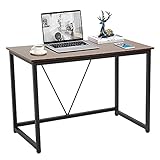 Radelldar Schreibtisch Computertisch PC Tisch Bürotisch klein Holz für Arbeitszimmer, Büro, Wohnzimmer, 110x60x77cm (Braun)