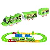 humorous Spielzeugeisenbahn-Set | Stadtbahn-Spielzeug mit DREI Waggons | Kleinkindereisenbahn Set Elektrisches Eisenbahnspielzeug für Kinder Jungen Mädchen 3 4 5 J