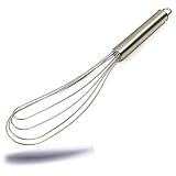 Kerafactum Schneebesen Handschneebesen Tellerschneebesen Flacher Teller Besen Schlagbesen Rührbesen Anschlagbesen Schaumschläger aus Edelstahl rostfrei - Whisk 21,5