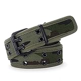 Canvas Gürtelschnalle Gurtband Doppelloch verstellbarer einfacher Gürtel für Männer und Frauen für Jeans (Belt Length : 110cm, Color : Type 1)