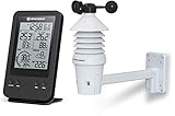 Bresser 7002531 Wetterstation Funk mit Außensensor 3-in-1 Profi Windmesser mit Anzeige für Windgeschwindigkeit, Temperatur und Luftfeuchtigk