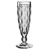 Leonardo Brindisi Sekt-Glas 1 Stück, spülmaschinenfester Prosecco-Kelch, Champagner-Glas mit Stiel, Facettenschliff-Kelchglas, grau, 140 ml, 021603