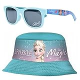 SRV Hub® Fischerhut für Kinder, 48 cm, mit Sonnenbrille, Set für Mädchen, Fischerhut und UV-Schutz 400, Sonnenbrille für Outdoor, Reisen und Angeln, Eiskönigin Hut, Destiny Calling Sonnenbrille, 36