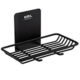Amazon Brand - Umi Selbstklebende Seifenschale für Dusche, Badezimmer, Seifenhalter, Wandmontage - Edelstahl, Schw