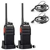 Retevis RT24V Freenet Funkgeräte Lizenzfrei, 6 Kanäle Professionelle Funkgerät Set, Wiederaufladbares Walkie Talkie mit Headset und USB-Ladestation (1 Paar, Schwarz)