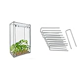Relaxdays Tomatengewächshaus Stahlrohr u. Folie 150x100x50 cm, transparent & Windhager Metall-Heringe Erdanker Bodenanker Befestigungsanker Befestigungshering, verzinkt, 4 x 14cm x Ø 4mm, 10 Stück