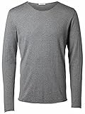 SELECTED HOMME Male Pullover Crew Neck- MMedium Grey Melang