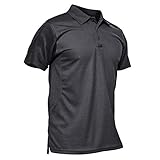 KEFITEVD Army Poloshirt Herren Sommer Leicht Airsoft Paintball Oberteil US Army Uniform Jagd Tshirt Kurzarm Wandershirt Outdoor Sport Polo Shirts Männer Dunkelgrau 3XL