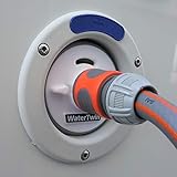 Wassertankdeckel Adapter mit Anschluss für Gardena System für Wohnmobil, Caravan, Boot mit Überlauffunktion und integrierter Doppelkupplung (Passend für Tankdeckel 3-Pin D:78mm)