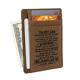 1 stück gravierte er vordere tasche wallet mann rfid brieftasche tragbare karten halter organizer minimalismus dünne brieftasche geschenk für mann (mama zu sohn) eignet sich für schönheit dek