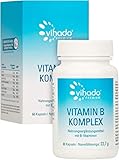 Vihado Premium Vitamin B Komplex – B-Vitamine mit 300 % NRV – enthält alle B-Vitamine von Vitamin B1 bis B12 inkl. Biotin und Folsäure zur Nahrungsergänzung – 60 Kap