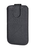 Handytasche Lines für Mobistel Cynus F4 Handy Etui Schutz Hülle Cover schwarz mit Mag