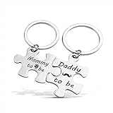 G-Ahora Pregnancy Gift New Mom New Dad Puzzle Keychain Mommy/Daddy to be Baby Announcement Gift for New Mommy Daddy