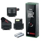Bosch Laser Entfernungsmesser Zamo Set mit drei Adaptern (3. Generation, Messbereich: 0,15 – 20,00 m, Karton)