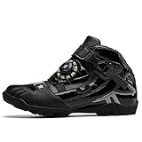FREEUP Motorradschuhe Herren Damen, Halbhoher Motorradstiefel, Tourenstiefel, Rutschfest Allroundstiefel aus Leder mit Schnellverschluss Reißverschlüssen,Grau,40 EU