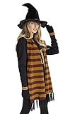 Harry Potter Mütze Schal Handschuhe Set Damen, Zauberer Mütze Winter Set für Frauen & Herren, Weihnachtsgeschenke für Erwachsene (58 CM)