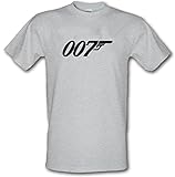 James Bond 007 T-Shirt aus schwerer Baumwolle, Gr. S - XXL, grau meliert, L