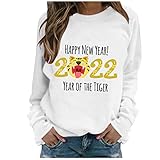 Overdose Damen Tunika T-Shirts Drucken Casual Sweatshirts Longshirts Tops Pullover Loose Rundhals Oberteile Mode Lange Ärmel Tshirt Blusen T