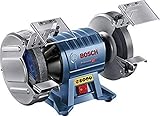 Bosch Professional Doppelschleifer GBG 60-20 (600 Watt, Schleifscheiben-Ø 200 mm, Leerlaufdrehzahl 3.600 min-1, inkl. 2x Schleifscheibe Normalkörnung, im Karton)