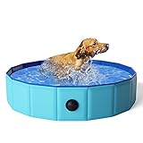 KORIMEFA Hundepool für Hunde, Swimmingpool Hund Planschbecken Schwimmbecken, Faltbarer Pool Badewanne Wasserbecken, Klappbares Haustier-Duschbecken (80*20CM)