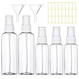 Sprühflasche Leer Transparente Feinen Nebel Sprühflasche Reise Zerstäuber Flaschen 50ml&100ml, 1er Pack (1 x 5 Stück)