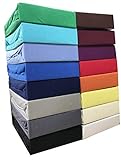Leonado Vicent - Classic Spannbettlaken Bettlaken 100% Baumwolle Jersey Spannbetttuch in vielen Farben & Größen, Maße Spannbettlaken:140 x 200 cm - 160 x 200 cm, Farbe Spannbettlaken:Weiß