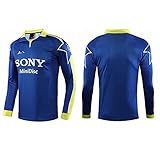 IFYG Retro Fußball Trikot Jacke Away Herren Lange und Kurzarm Sommer Sport und Freizeit Fitness Kleidung L C-1