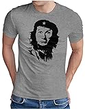 OM3® Che Guevara x Al Bundy T-Shirt | Herren | 90's Kult TV Serie Revolution Parodie | Grau Meliert, XL