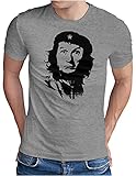 OM3® Che Guevara x Al Bundy T-Shirt | Herren | 90's Kult TV Serie Revolution Parodie | Grau Meliert, XL