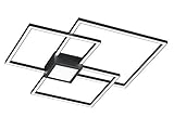Ausgefallene LED Deckenleuchte mit Switch Dimmer und eckigem Design aus Metall in Anthrazit, 3 flammig