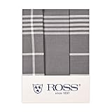 Ross 3er Pack Baumwoll-Geschirrtücher 1837 grau, 3- Pack 50x70
