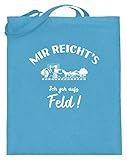 shirt-o-magic Landwirt: Ich geh aufs Feld! - Jutebeutel (mit langen Henkeln) -38cm-42cm-Hellb