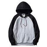 QWERD Herren Streifen Hoodie Kapuzenpullover Sweatshirt Trainingsanzug Raglan Regular Fit Top Oversized Herren Basic Kontrast Kapuzenpullover Sweatjacke Pullover Hoodie Sweatshirt Große Größe XS-5XL