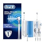 Oral-B Mundpflege-Station: Oral-B PRO 900 elektrischer Bürstengriff + Oxyjet Sprinkler mit Braun Technologie, 4 Oxyjet Aufsätze, 2 Ersatzbü