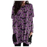 Damen Halloween kostümHalloween Laterne Geister Kürbis Shirt Gesicht Kostüm Langarm Top