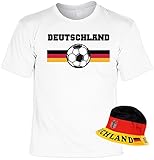 Cooles Fussball Fun T-Shirt Set Europameisterschaft : Deutschland - Fanpaket EM T-Shirt + Deutschland Hut Gr: M