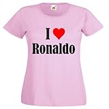 Kinder T-Shirt I Love Ronaldo Größe 164' Farbe Pink Druck Schw