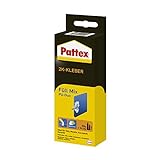 Pattex 2K-Kleber Füll-Mix, spaltfüllender 2-Komponenten Kleber zum Ausgleichen von Unebenheiten, bearbeitbarer und wasserfester Kleber mit hoher Beständigkeit, 1 x 80g