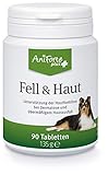 AniForte Plus Fell & Haut für Hunde 90 Tabletten - bei Dermatose & Haarausfall Hund, mit MSM & Biotin zur Unterstützung der Hautfunktion, Präbiotika bei Fellproblemen & Erkrankung der H